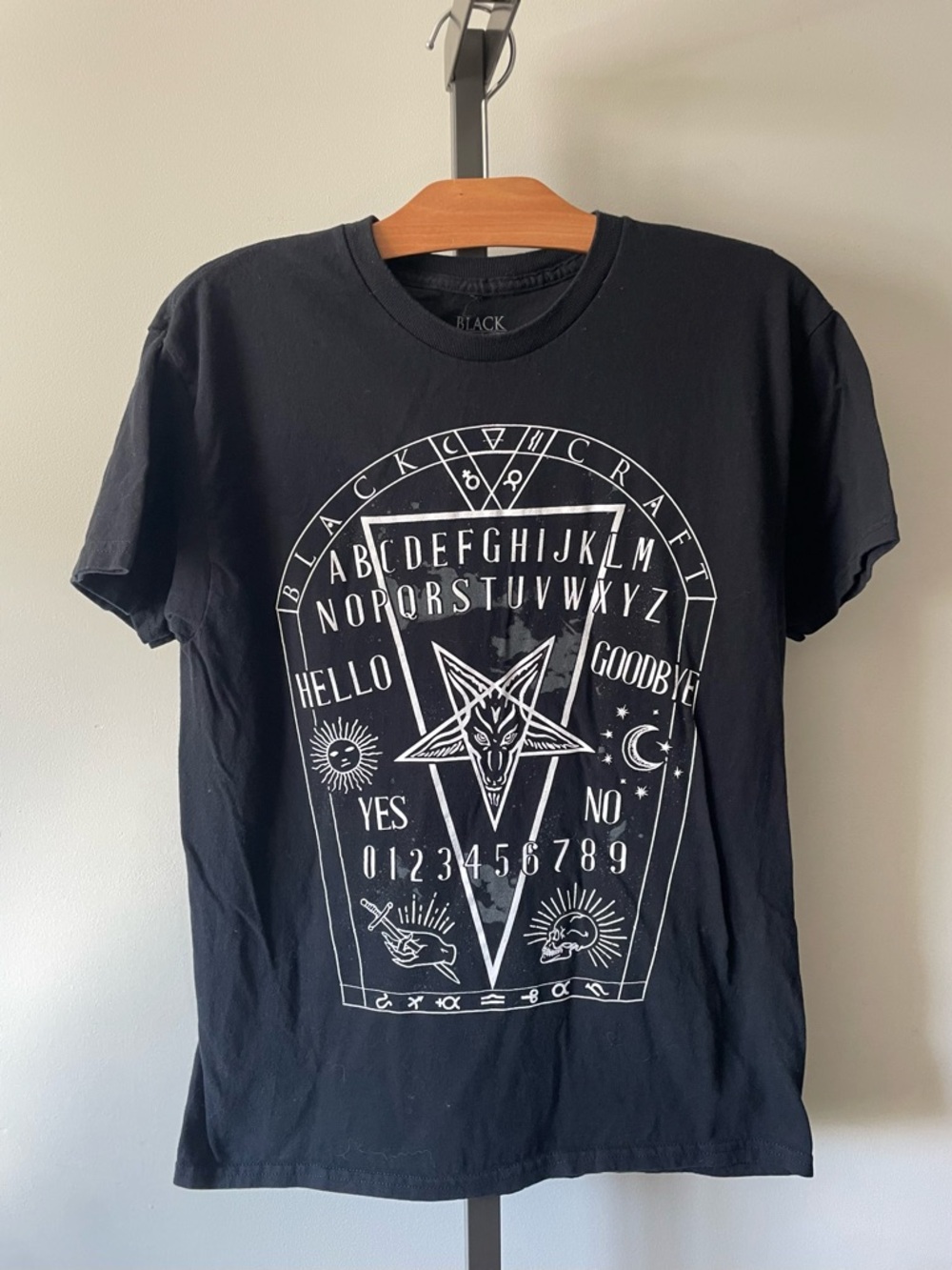 Black Craft Cult Ouija Board Graphic Tshirt Pentagram Goth Occult Gothic Alt